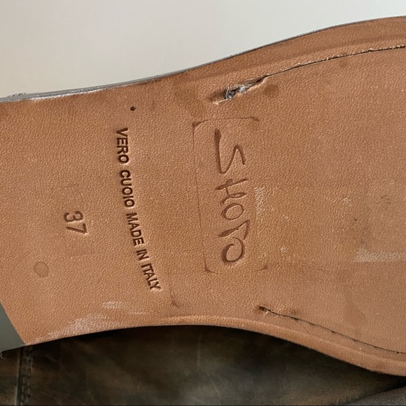 Shoto • Leather Ankle Boots Taupe Tamponato Sz 37 Made In Italy New In Box - Picture 9 of 16